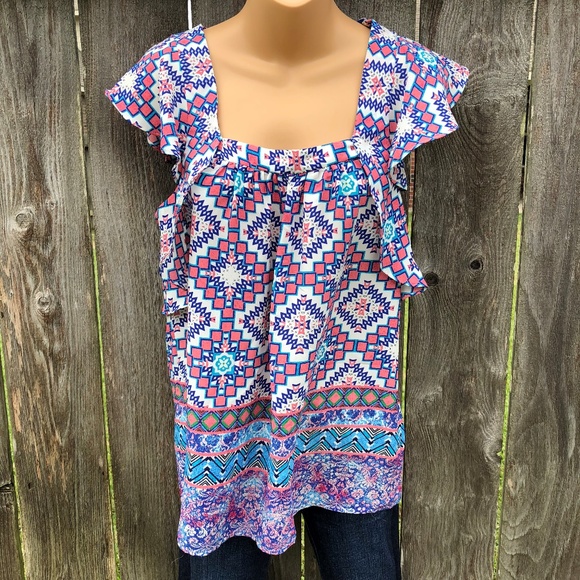 Anthropologie Tops - Meadow Rue Anthropologie Sz 4 Top Flutter Sleeves